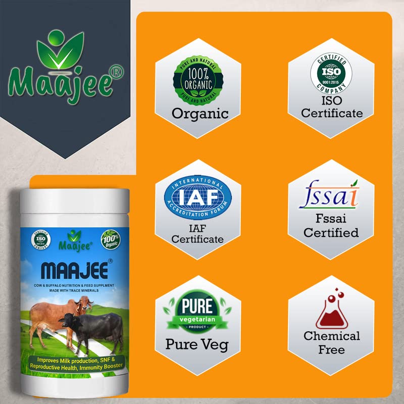 MAAJEE Animal Nutrition & Feed Supplement Minerals Mixture | for Live Stock  Improvement in Milk Yield, Milk Fat & SNF Content (for All Animals) |  Weight Gainer - MAAJEE | Online Animal Food Supplement