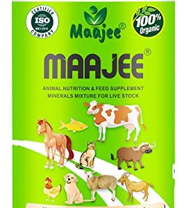 MAAJEE Animal Nutrition Feed Supplement Minerals Mixture – Improvement in Milk Yield, Milk Fat & SNF Content | Weight Gainer – Trace Minerals for All Animals | No Side Effects (908gm)