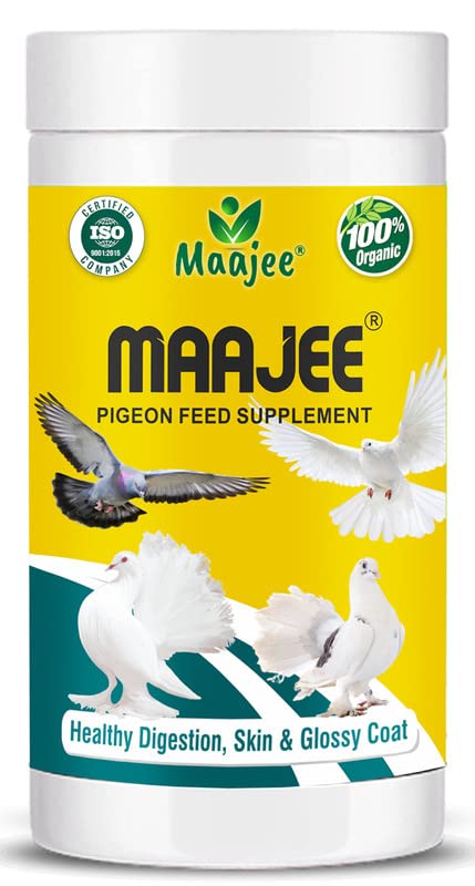 MAAJEE Piegon Feed Supplement Healthy Digestion, Skin & Glossy Coat/Provide Essential Vitamins for Healthy Pigeon & Dove Healthcare - 908GM