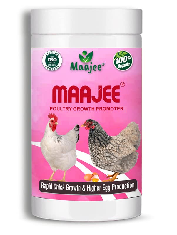 MAAJEE Poultry Growth Promoter | Multivitamins Nutrition & Mineral Supplements, Weight Gainer & Growth Promoter for Poultry, No Added Chemicals or Fragrance – 908GM
