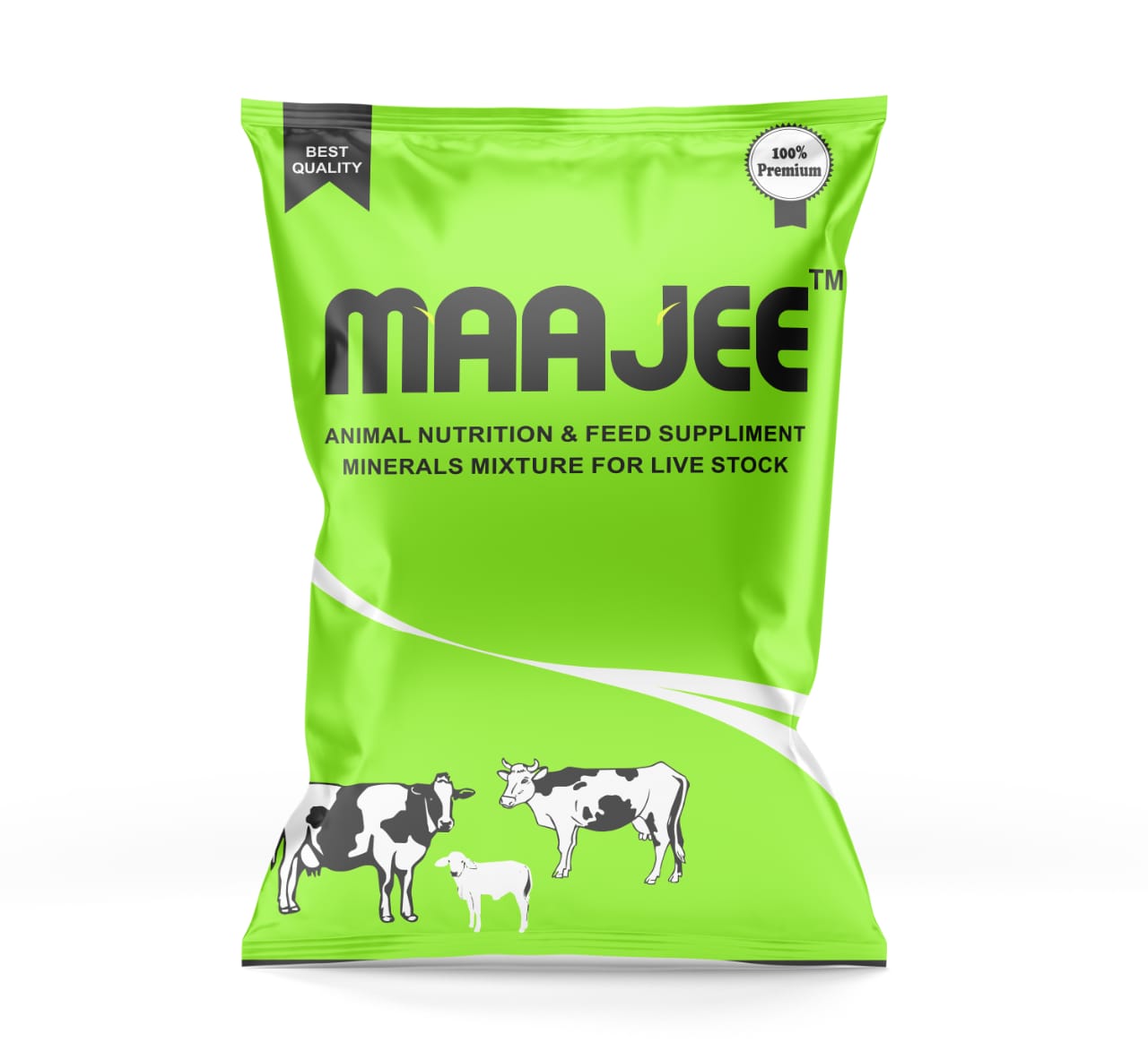MAAJEE Animals Nutrition | Feed Supplement Minerals Mixture – Improvement in Milk Fat & SNF Content | Weight Gainer for All Animals (30 KG, Pack of 1)